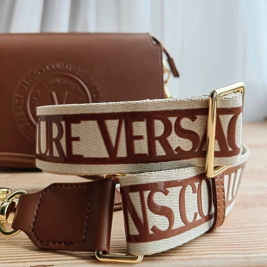 Кожаная сумка Versace Jeans Conture 22x15 см - Brown   