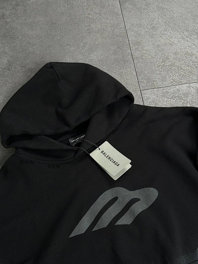 Женское худи Balenciaga чёрного цвета   