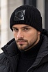 Мужская брендовая шапка Moncler чёрного цвета