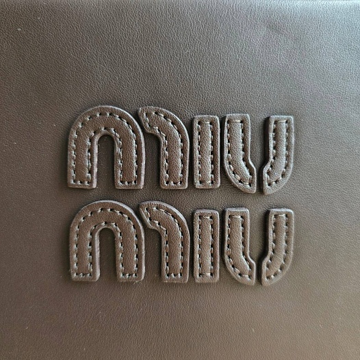 Кожаная сумка тоут MIU MIU Beau 36x21 см - Brown   