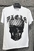 Белая футболка со стразами Philipp Plein "Skull"