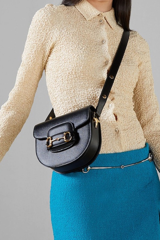 Женская сумка Gucci Horsebit 1955 mini 19x18 см - Black