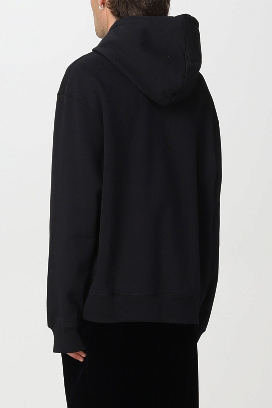 Чёрное оверсайз худи Etro Pegaso logo-print