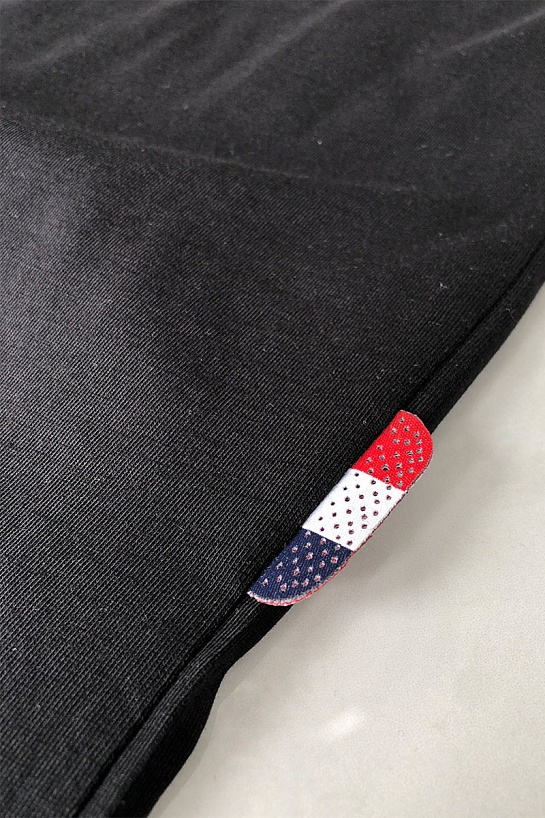 Мужская брендовая футболка Moncler Rubber Logo - Black