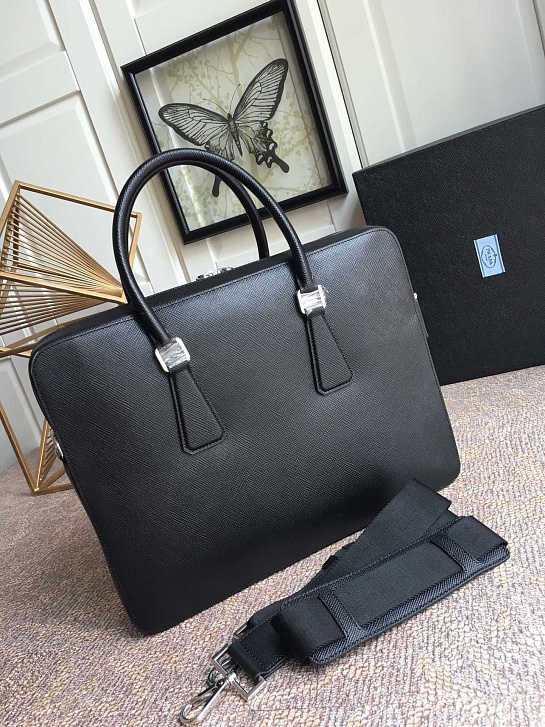 Кожаный портфель Prada Premium 36.5x28 см