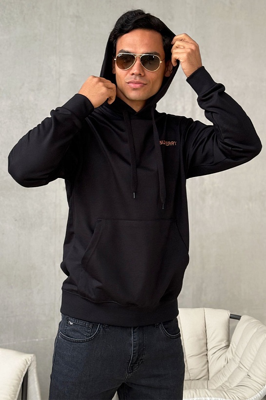 Мужское худи Burberry TB Monogram logo-embroidered - Black / Red