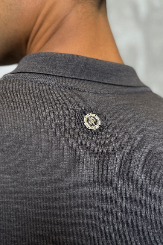 Мужское поло Stefano Ricci серого цвета