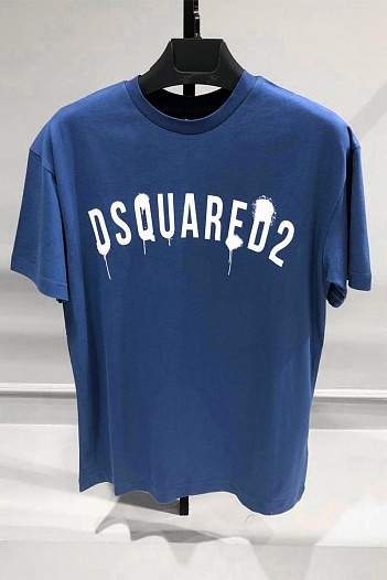 Синяя оверсайз футболка Dsquared2   