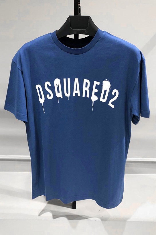 Синяя оверсайз футболка Dsquared2