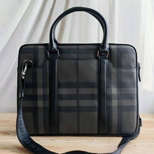 Мужская кожаная сумка Burberry 38.5x29 см -  Brown   