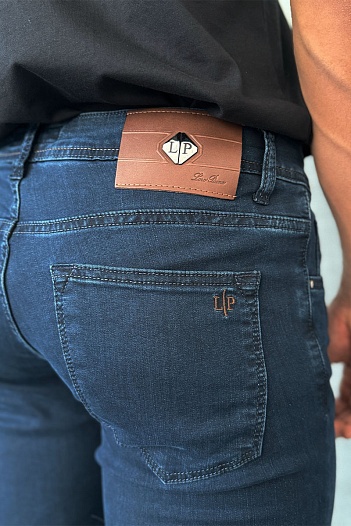 Мужские джинсы тёмно-синего цвета Loro Piana straight fit   