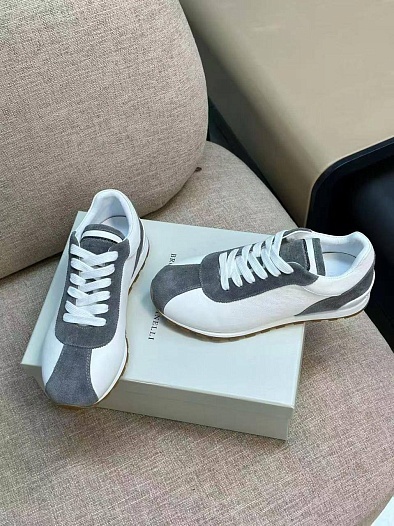 Женские комбинированные кроссовки Brunello Cucinelli low-top premium   