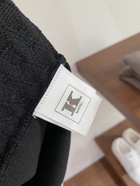 Вязаное поло чёрного цвета Kiton premium