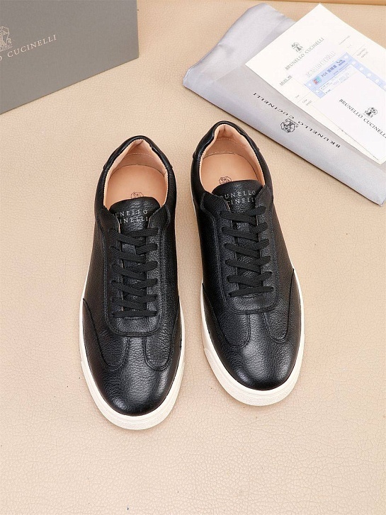 Кожаные кроссовки Brunello Cucinelli low-top - Black