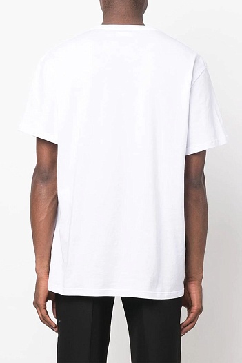 Белая оверсайз футболка Alexander McQueen embroidered logo   