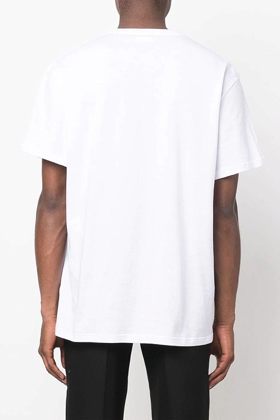 Белая оверсайз футболка Alexander McQueen embroidered logo