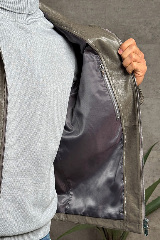 Мужская кожаная куртка Hermes premium