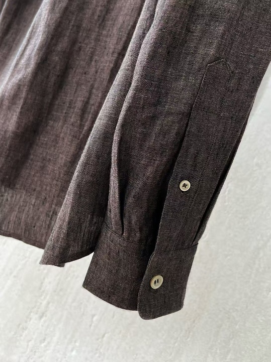 Льняная рубашка Brunello Cucinelli Premium - Brown