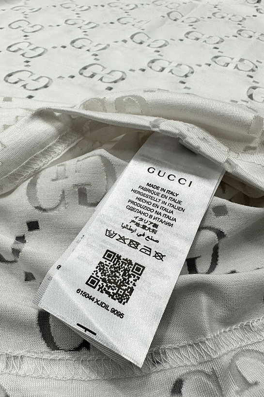 Мужская белая футболка Gucci GG Logo All-over