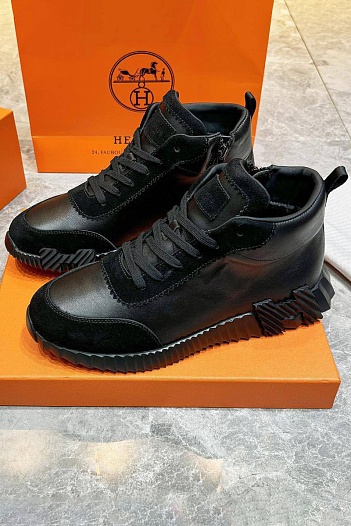 Кроссовки с мехом Hermes Bouncing high-top - Black   