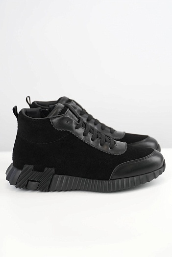 Кроссовки с мехом Hermes Bouncing high-top - Black   