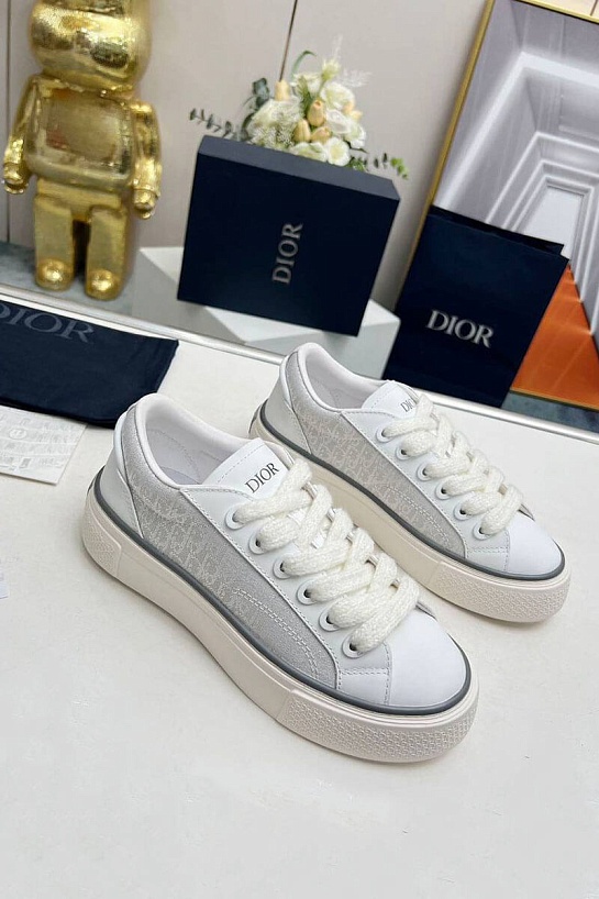 Женские комбинированные кроссовки Dior белого цвета