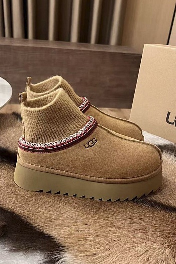 Женские замшевые ботинки UGG Tazz Platform - Chestnut   