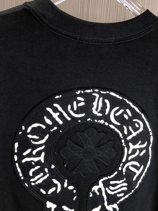 Чёрная оверсайз футболка Chrome Hearts Premium