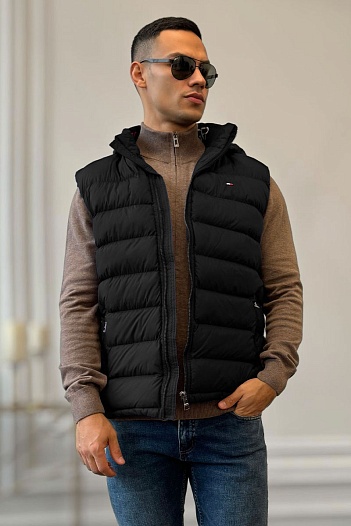 Чёрный жилет Tommy Hilfiger embroidered-logo   