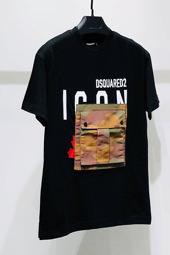 Мужская футболка Dsquared2 Camo Pocket - Black