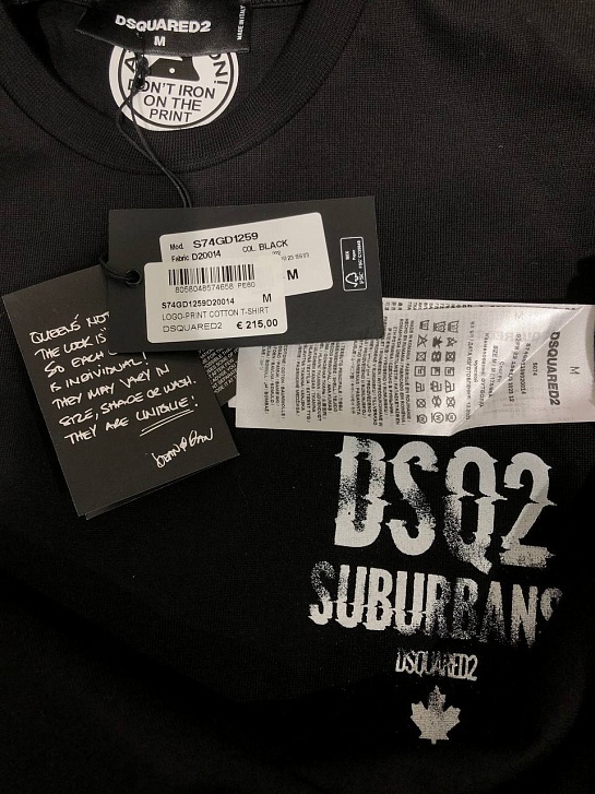 Футболка чёрного цвета Dsquared2 Suburbans