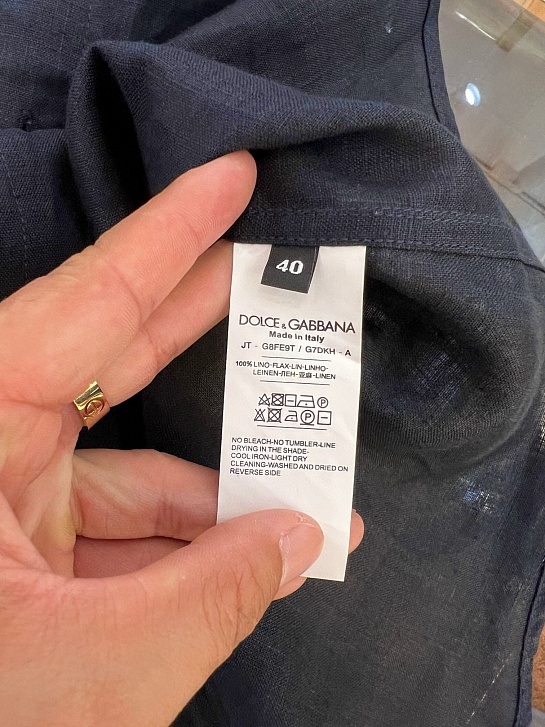 Льняная рубашка Dolce & Gabbana Premium - Navy