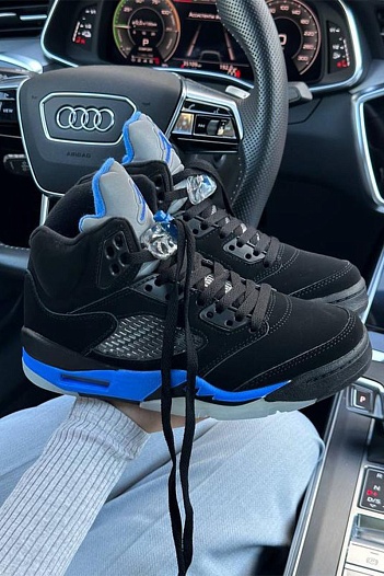 Кроссовки Nike Air Jordan 5 Retro - Black / Blue   