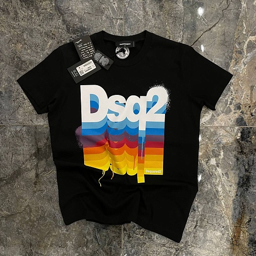 Чёрная мужская футболка Dsquared2 logo-print   