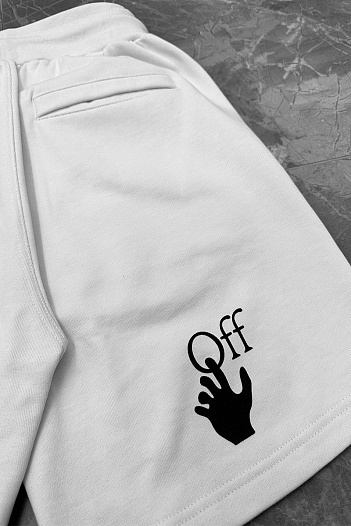Мужские белые шорты Off-White "Boy bitten by a lizard"   
