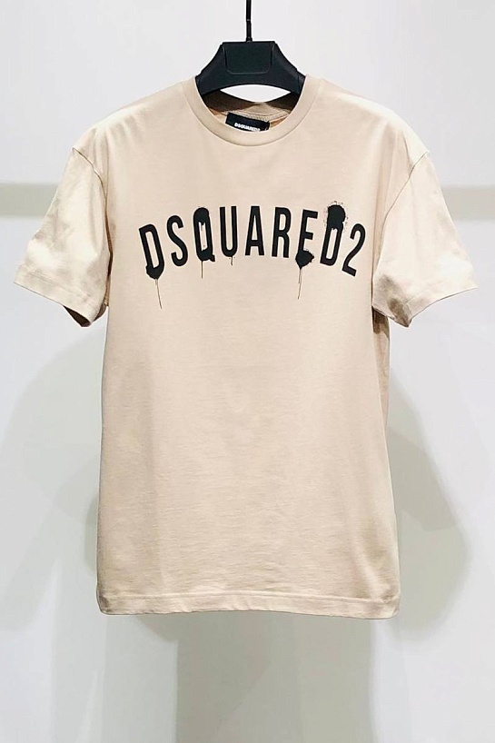 Бежевая оверсайз футболка Dsquared2
