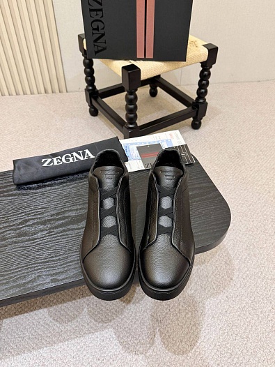 Кроссовки с мехом Ermenegildo Zegna Triple Stitch high-top   