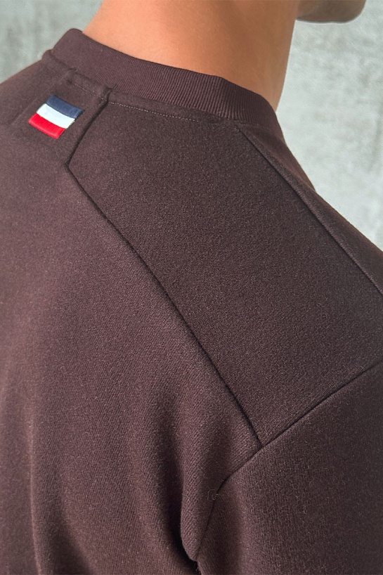 Мужской свитшот Moncler logo-patch - Brown