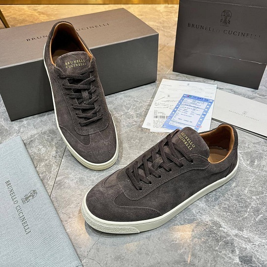 Мужские замшевые кроссовки Brunello Cucinelli