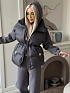 Женский костюм тройка на флисе Schiaparelli premium - Grey