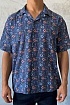 Мужская синяя рубашка Dolce & Gabbana floral-print