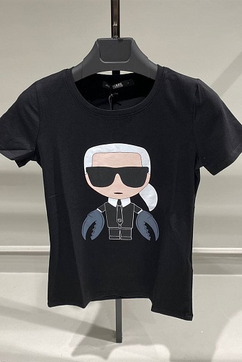 Женская чёрная футболка Karl Lagerfeld "Cancer"   