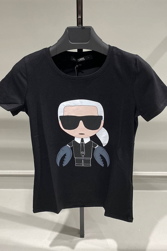 Женская чёрная футболка Karl Lagerfeld "Cancer"