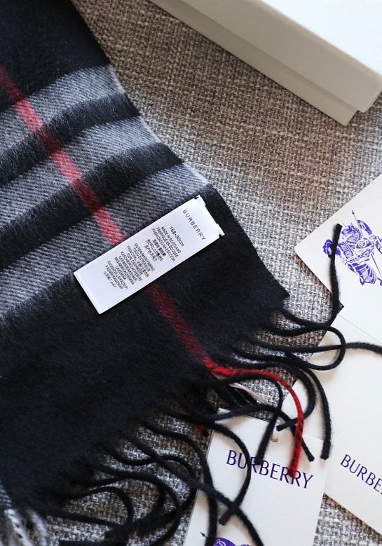 Шарф Burberry two-tone Check premium 168x30 см - Black