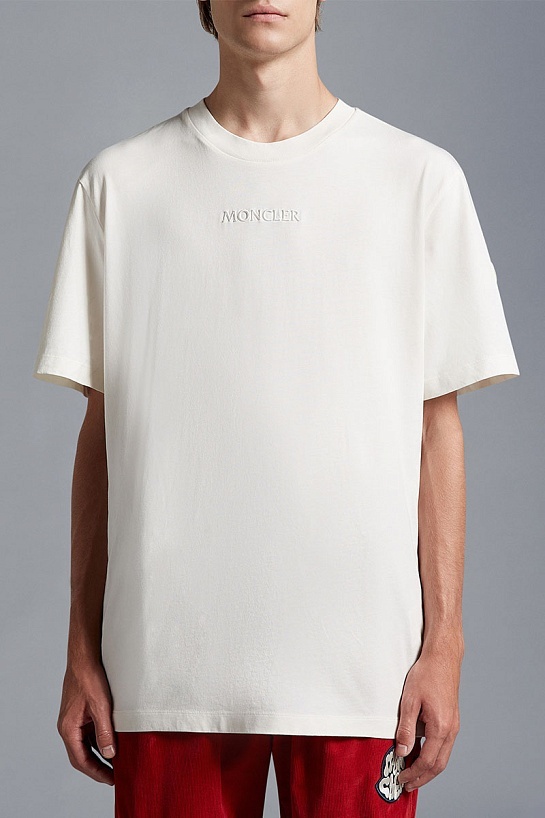 Футболка белого цвета Moncler graphic-print