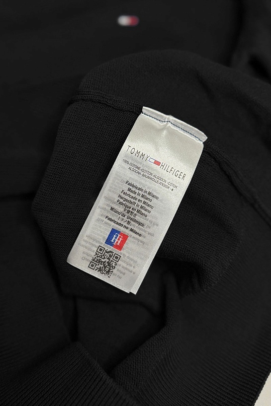Мужской джемпер Tommy Hilfiger logo-embroidered - Black