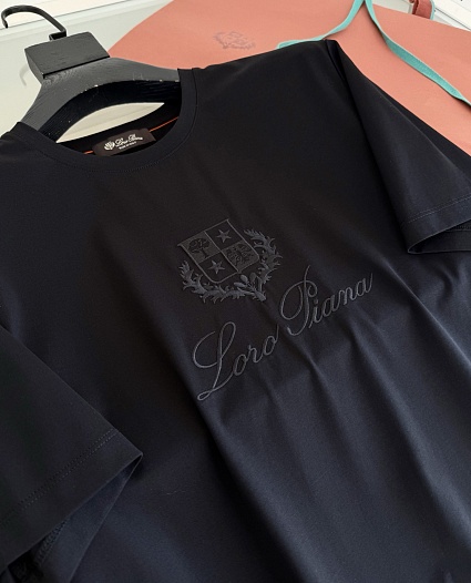 Мужская чёрная футболка Loro Piana premium   