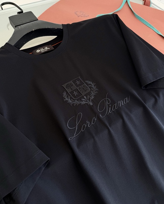 Мужская чёрная футболка Loro Piana premium