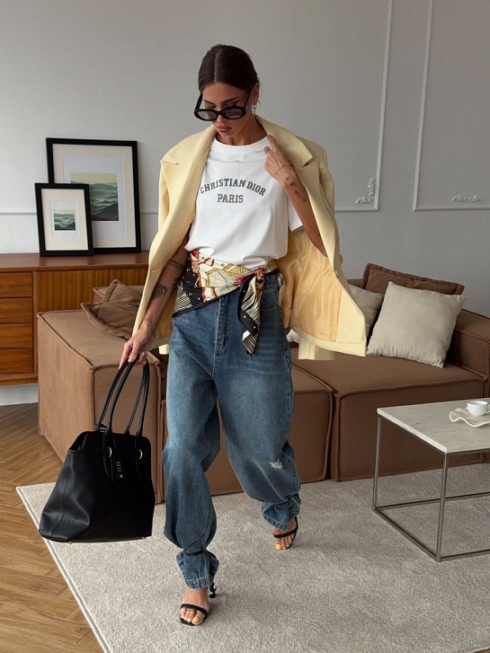 Женские синие джинсы Dior