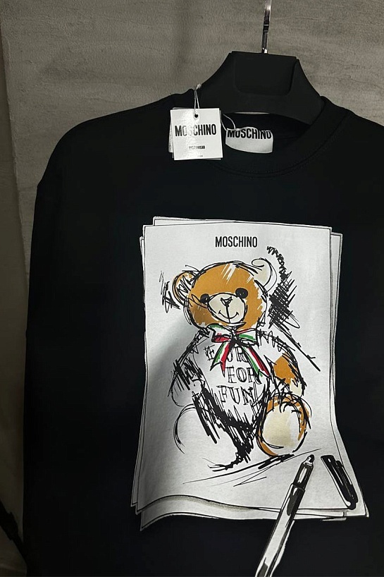 Мужской чёрный свитшот Moschino Teddy Bear